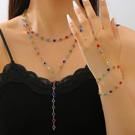 Colored Loving Heart Geometric Candy Color Glass Earrings