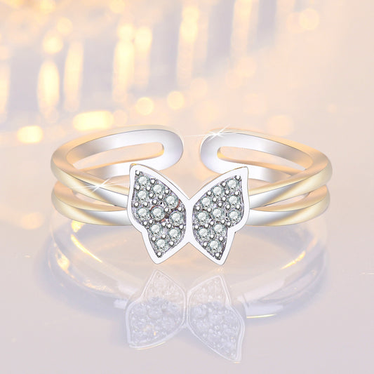 Super Fairy Mori Style Design Double Rings