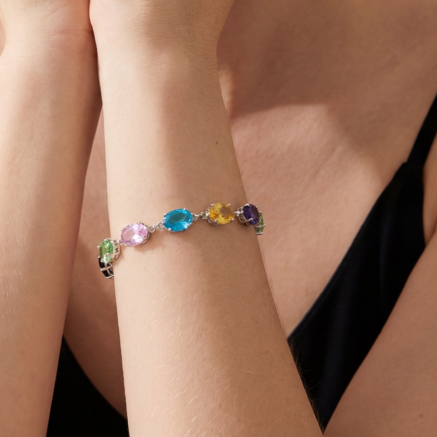 Women's Dopamine Color Crystal Candy For Light Luxury Simplicity Niche Bracelets