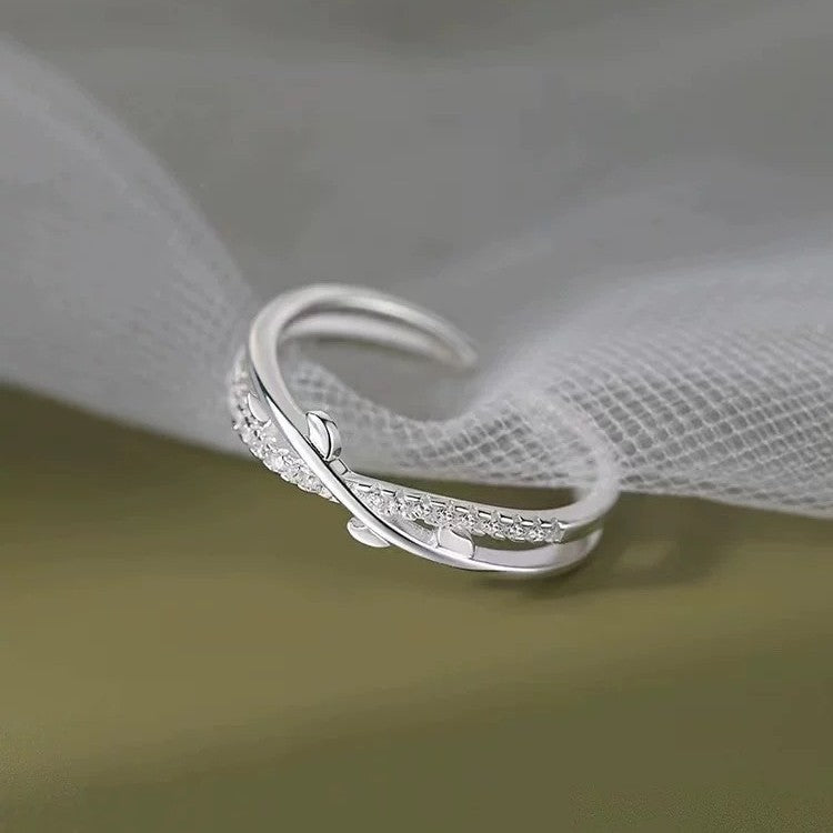 Women's Branch Buds Sterling Sier Design Simple Fashion Rings