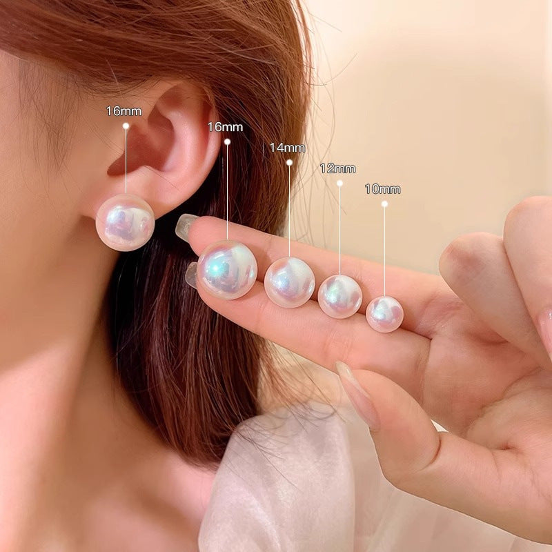 Pearl Glow Pink Light Steamed Bread Beads Stud Earrings