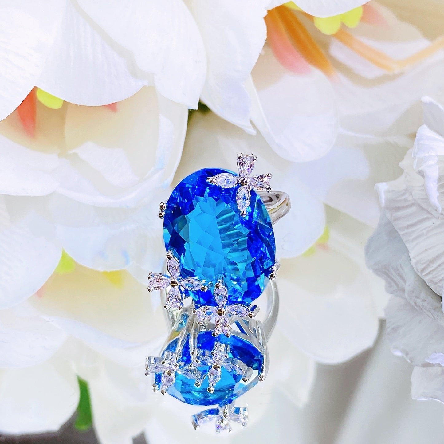 Live Broadcast Fairy Butterfly Design Candy Series Aquamarine Female Jewelry Set