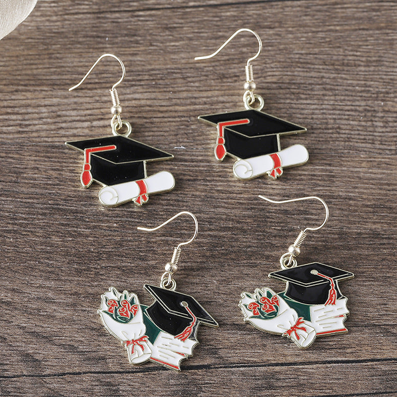 Flower Female Personality Creative Bouquet Drop Oil Earrings