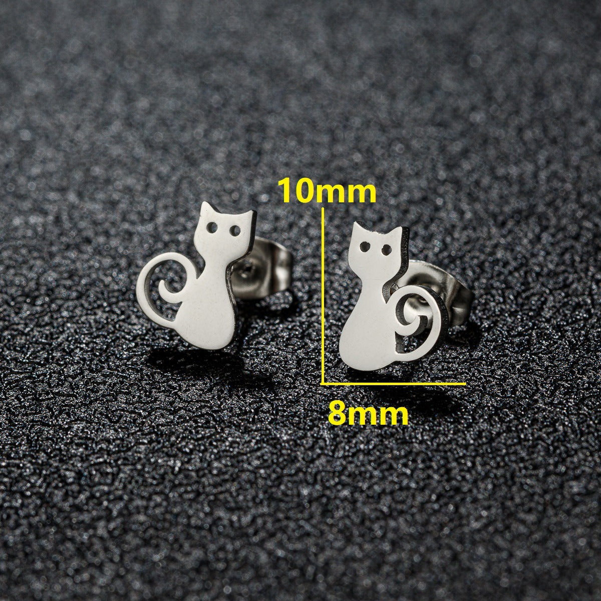 Stainless Steel Goldfish Bird Ear Design Ghost Skull Stud Earrings