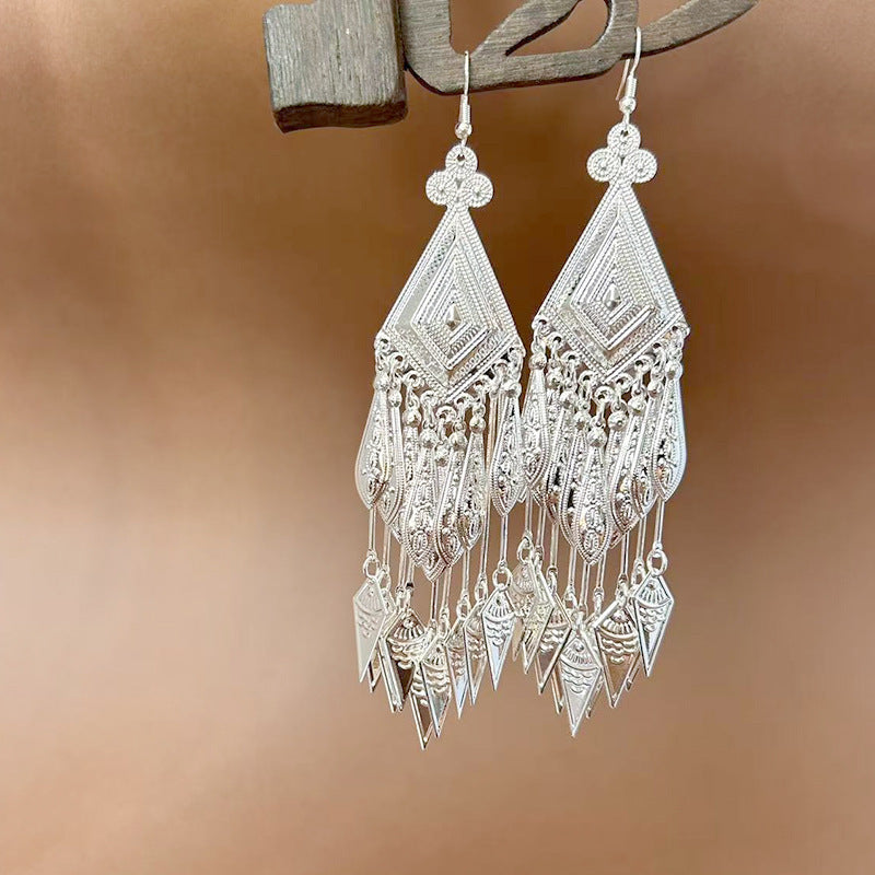 Ethnic Style Peacock Retro Ear Hook Earrings