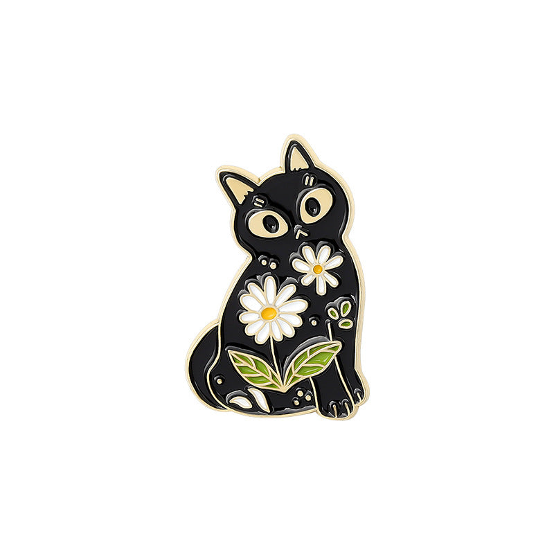 Animal Series Brooch Cute Red Fox Black Cat Brooches