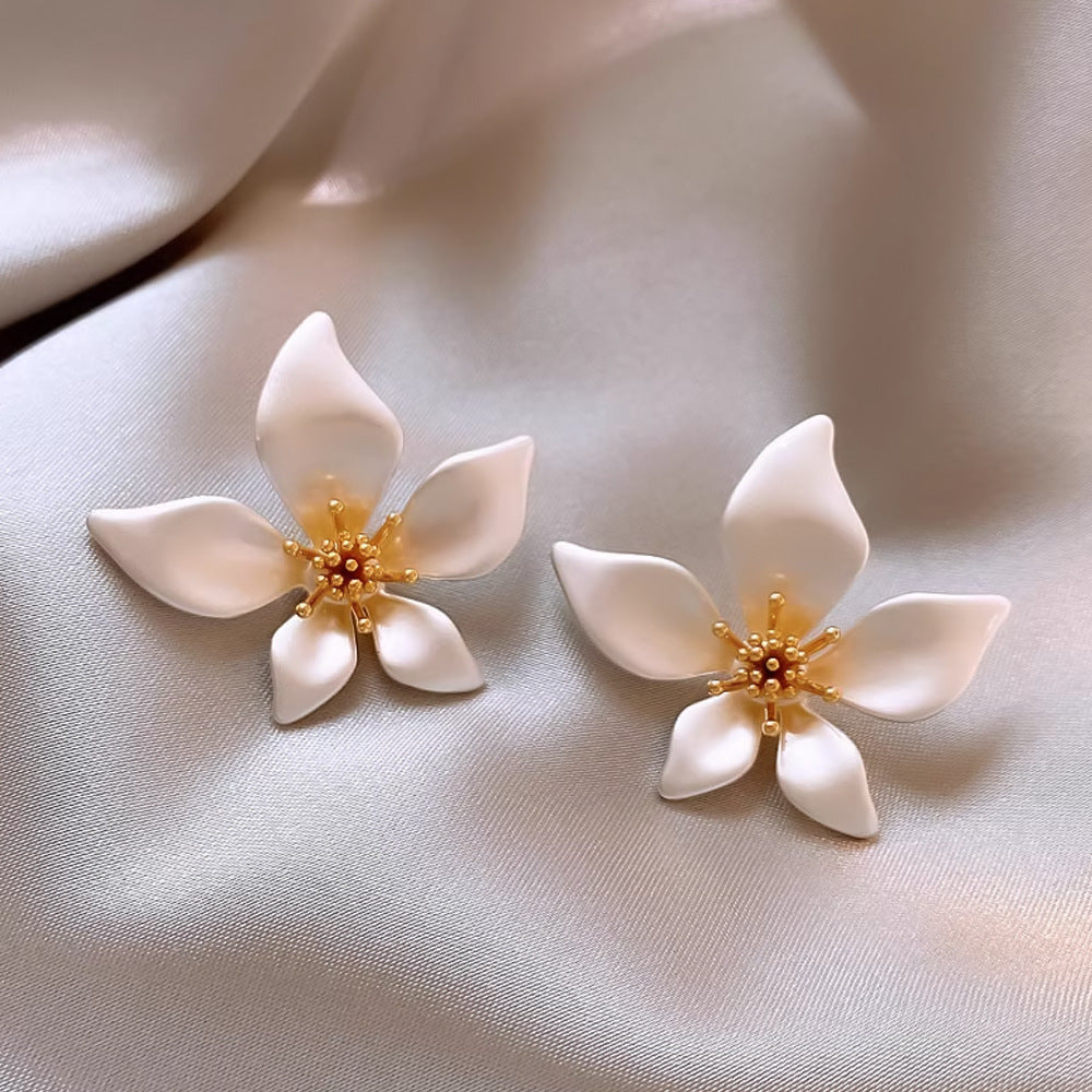 Inlaid Zircon Flower Elegant High-grade Pearl Earrings