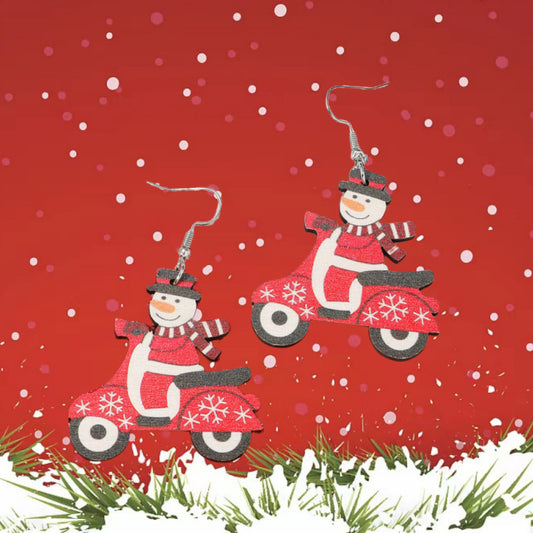 Series Cartoon Cute Creative Design Santa Claus Moon Earrings