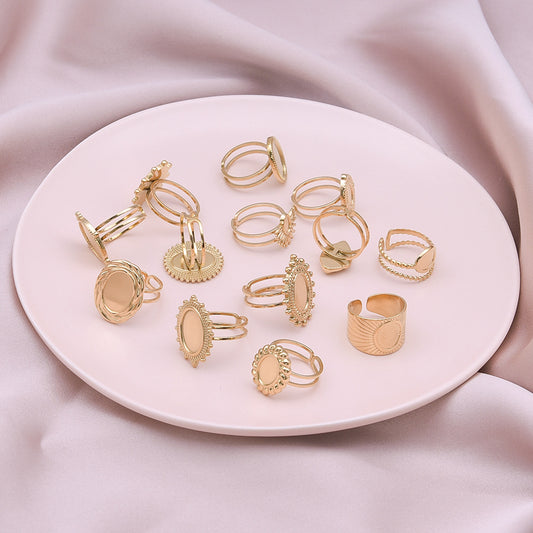 Women's & Men's Stainless Steel Titanium Geometric Oval Base Support Cold Rings