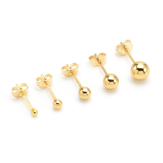 Women's Stainless Steel Ball Korean Fashion Rose Earrings