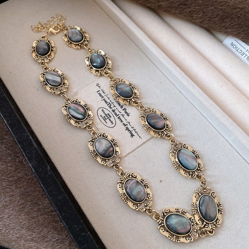 Hollow Round Niche Design Sweater Chain Light Luxury High Necklaces