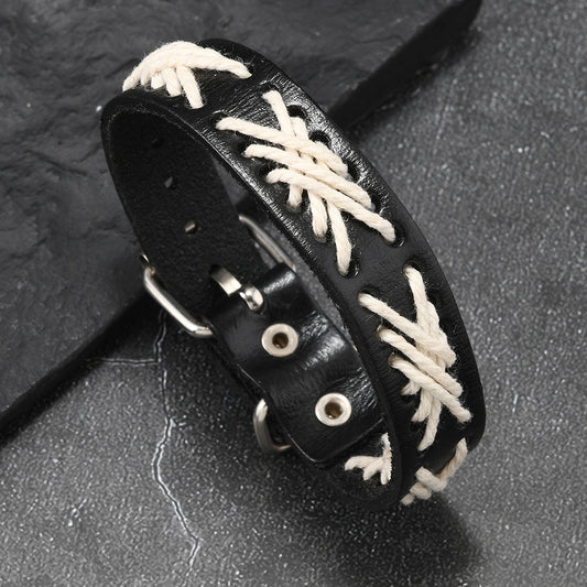 Men's Simple Vintage Punk Style Handmade Hemp Rope Bracelets