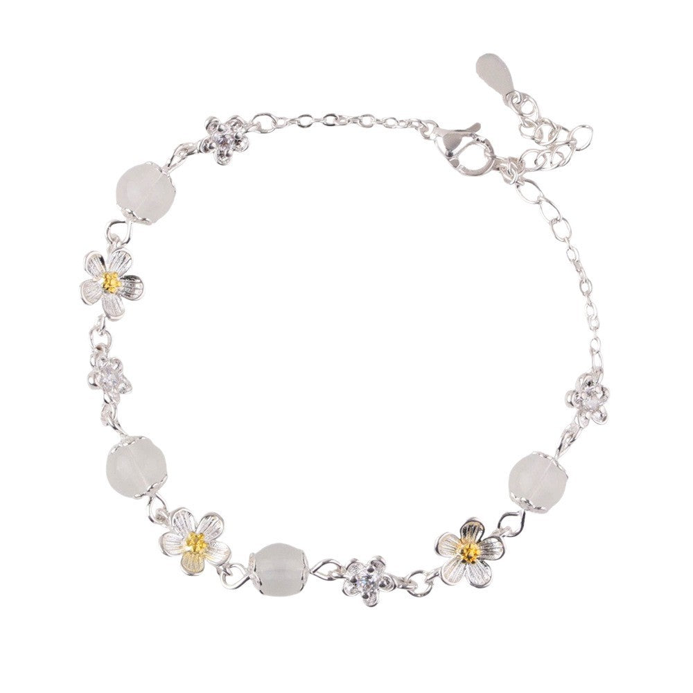 Women's Flower Simple Imitation Chalcedony Fashion Small Fresh Bracelet