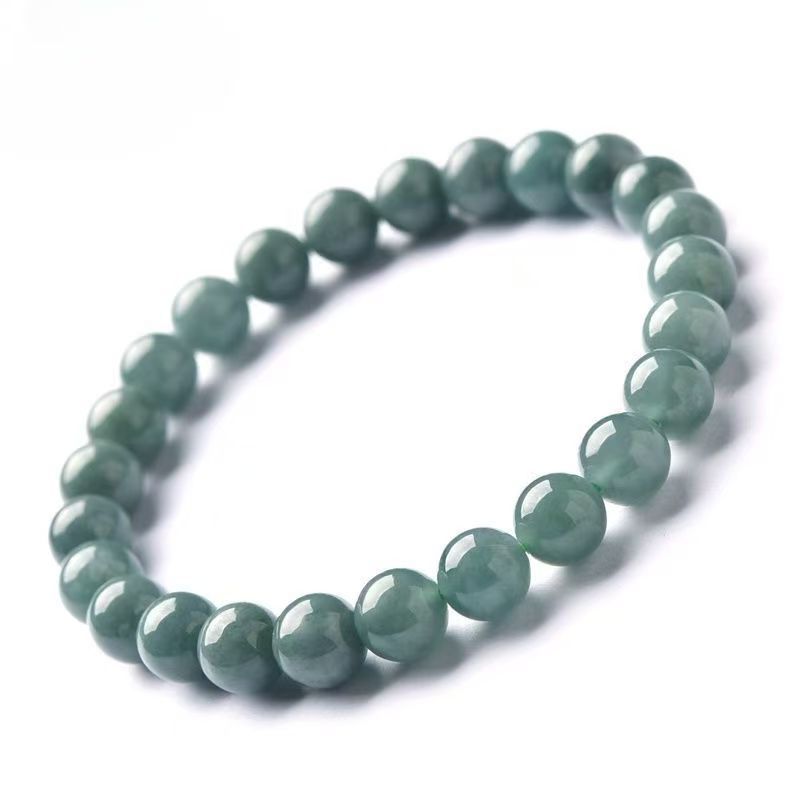 Women's & Men's Jade Chalcedony White Temperament Round Beads Bracelet