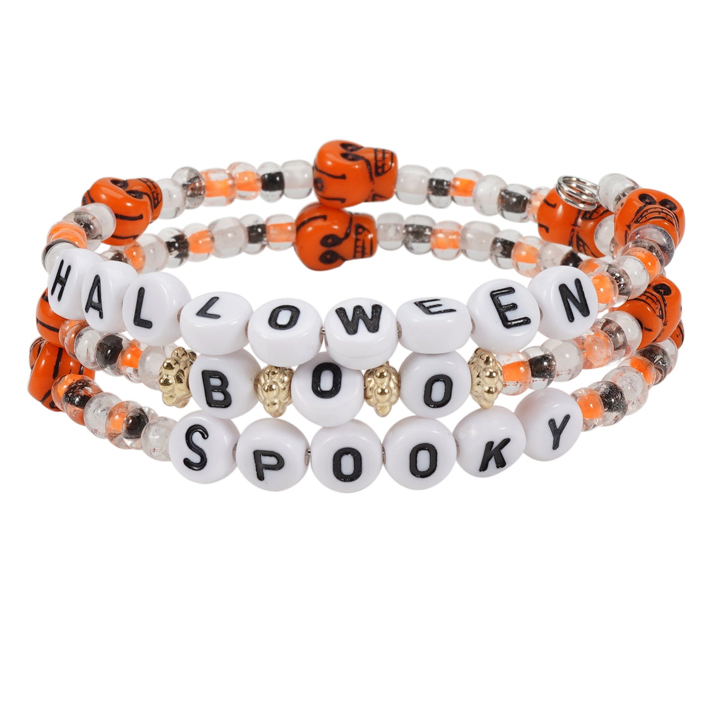 Halloween Polymer Clay Letter Beaded Party Bracelets