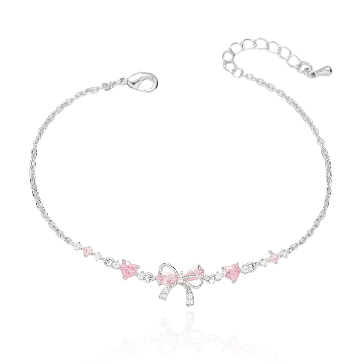 Female Sweet Trend Bow Simple Zircon Niche Love Necklaces