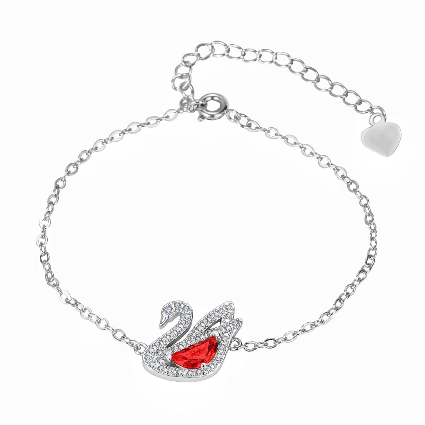 Trendy Creative White Swan Zircon Colorful Crystals Pave Ear Full Jewelry Set
