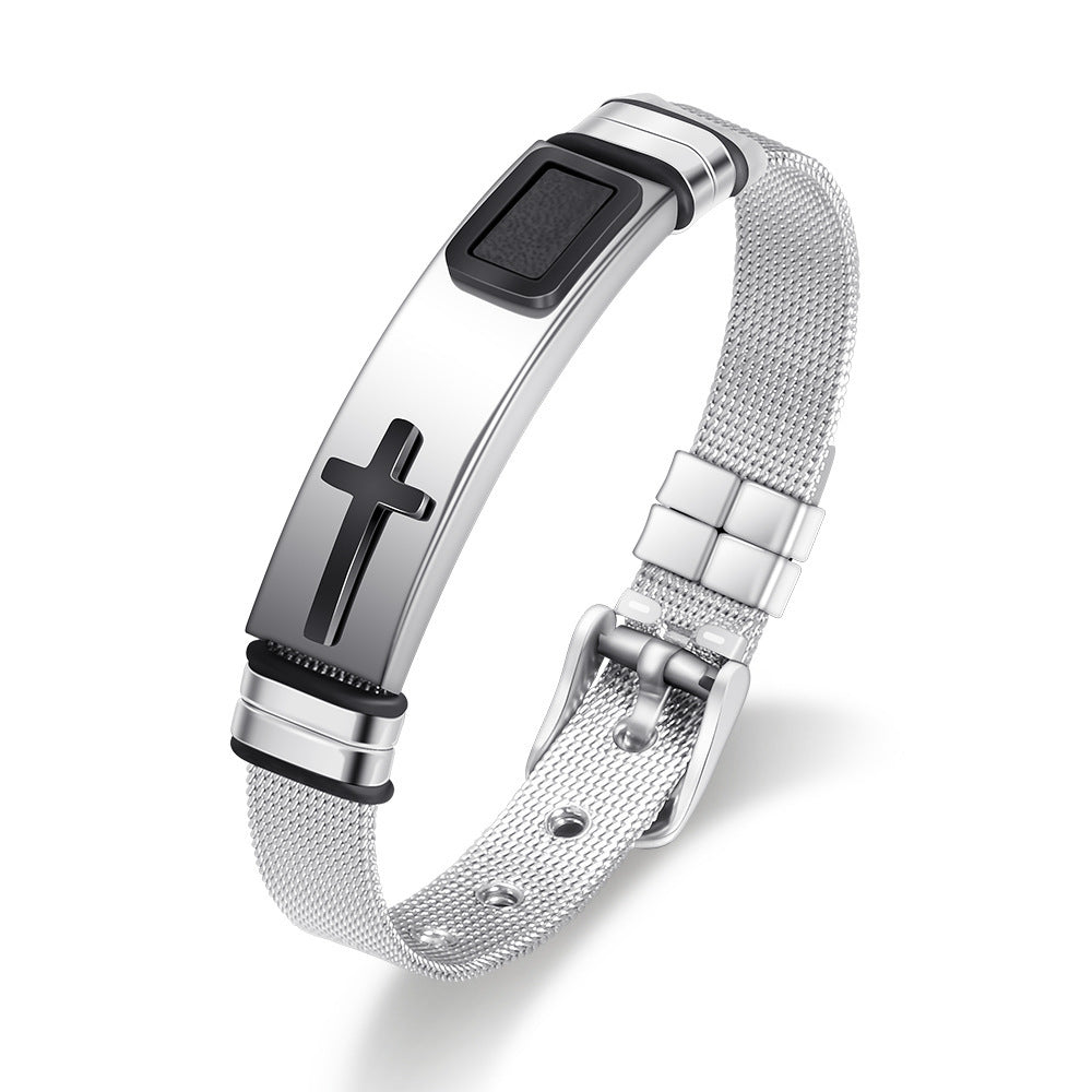 Religious Cross Adjustable Mesh Band Popular Bracelets