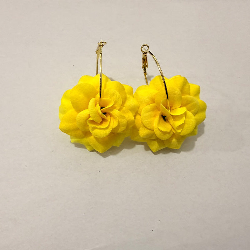 Rose Ear Clip Exquisite Elegant Gentle Holiday Stud Earrings