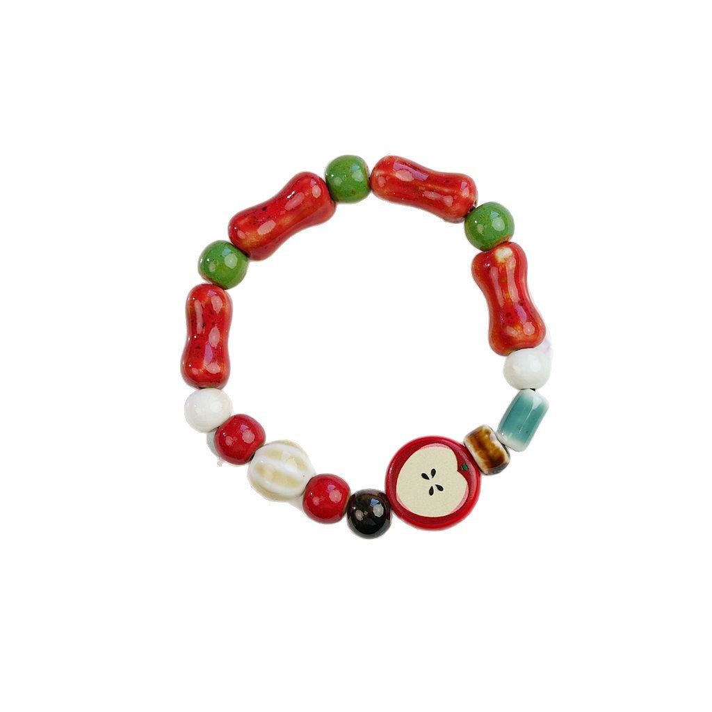 Safe Christmas Ceramic Apple Paradise Couple Bracelets