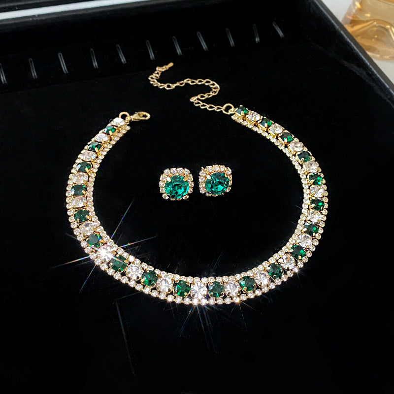 Diamond Geometric Suite Light Luxury Clavicle Jewelry Set