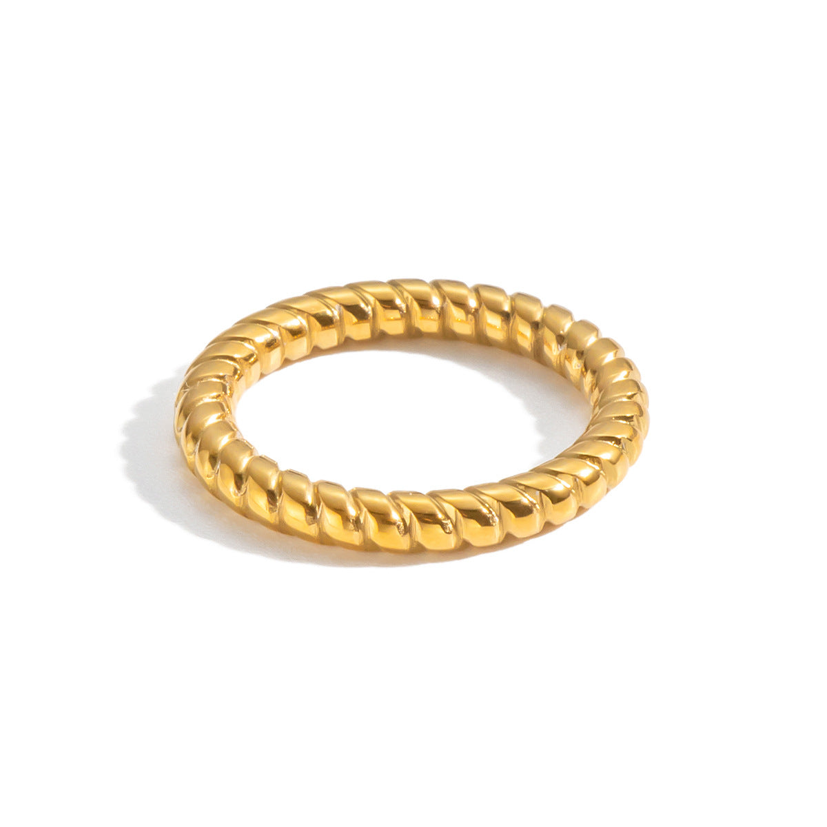 Simple Style Stainless Steel Gold-plated Bamboo Rings