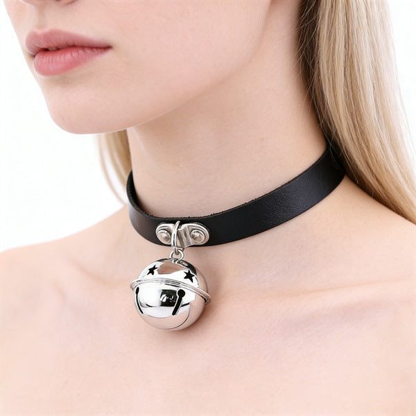 Leather Female Black Spike Punk Gothic Collar