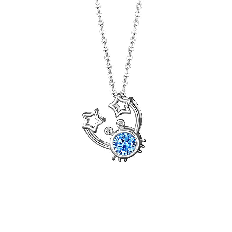 Women's Constellation Sterling Sier For Design Light Luxury Navy Blue Necklace