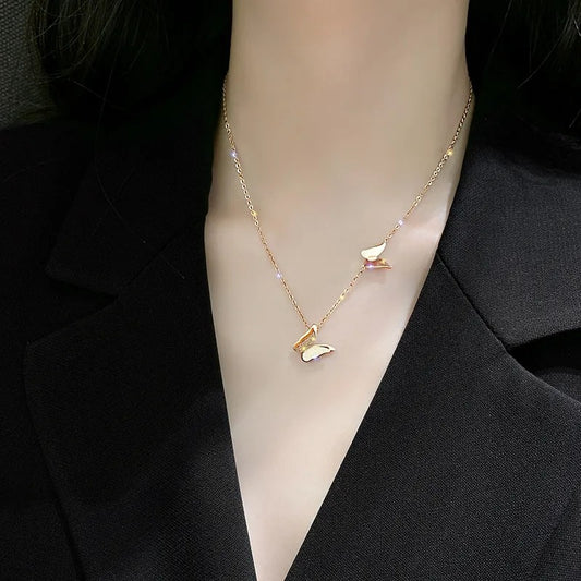 Female Clavicle Chain Fashionable Rose Gold Necklaces