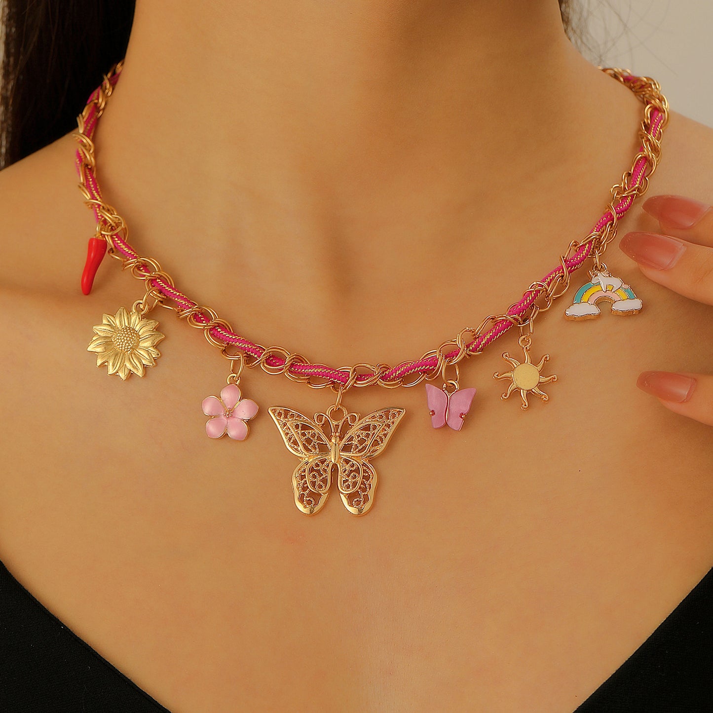 Ocean Style Cartoon Shell Female Bohemian Creative Weaving Turtle Jewelry Set