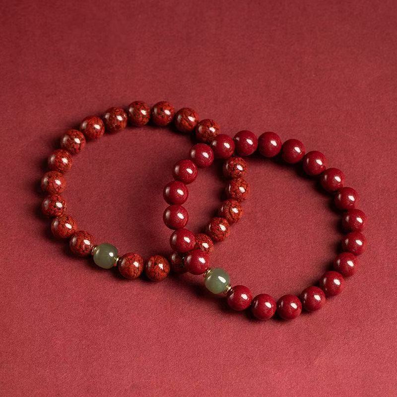 Ore Cinnabar Jade Beads High Content Bracelets