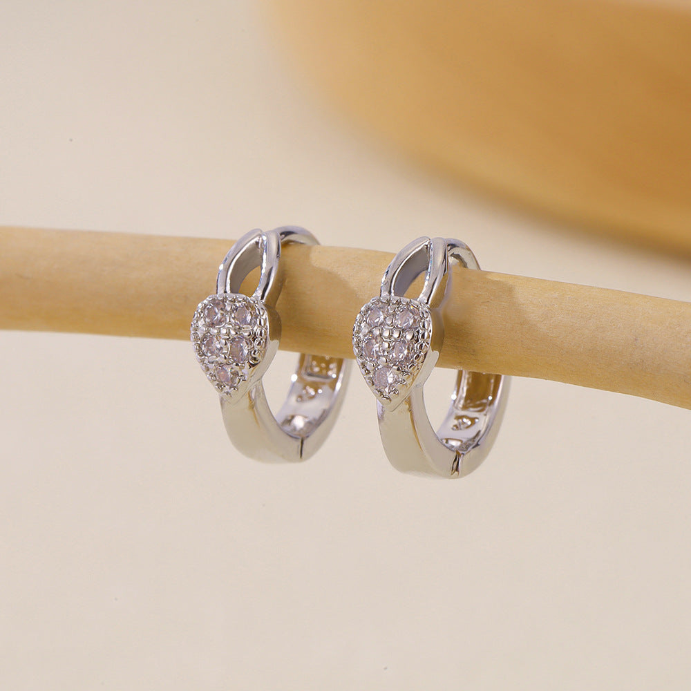Women's Selection Fashionable Multi Zircon Inlaid Zirconium Earrings