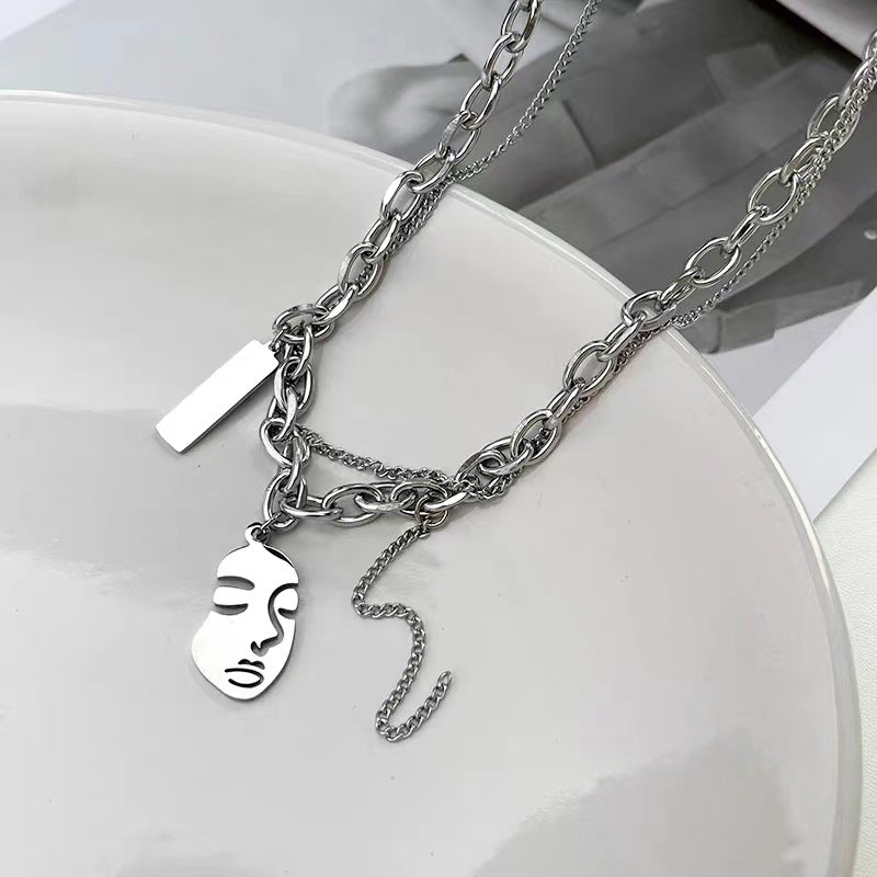 Children's English Letters Double Layer Twin Boyish Look Performance Necklaces