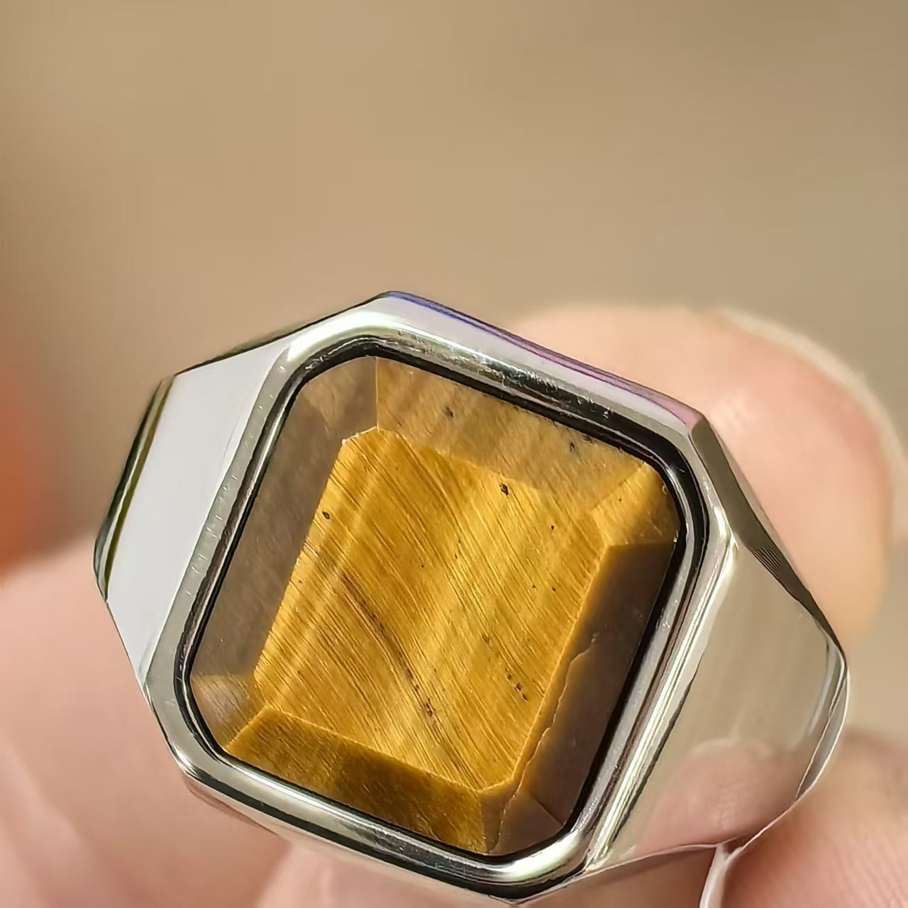 Men's Steel Gemstone Retro Trendy Personality Punk Rings