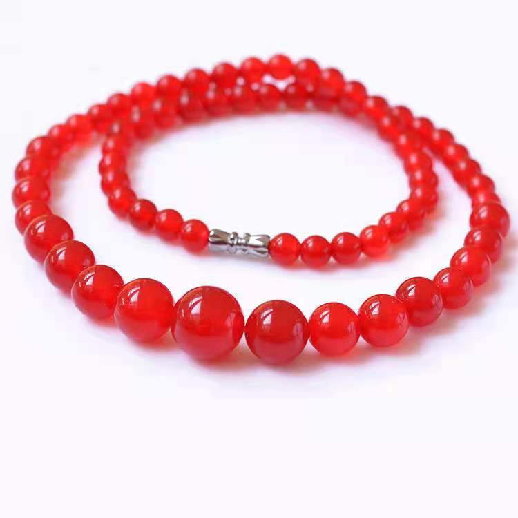 Women's Chalcedony Crystal Graduated Strand Fashion Live Broadcast Necklaces