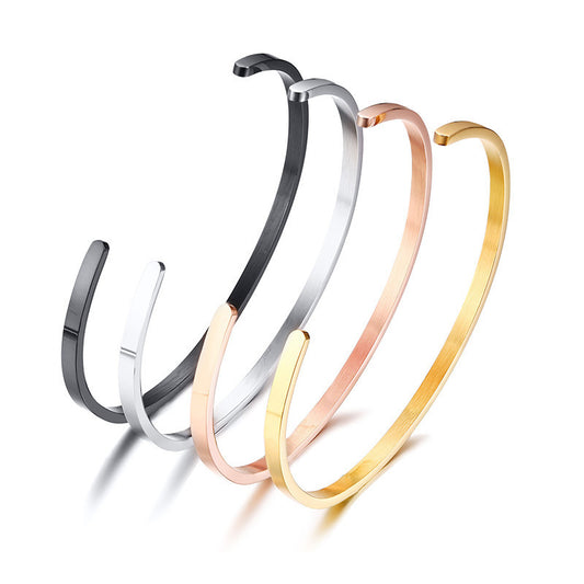 Women's & Men's Stainless Steel Simple Jewelry Open For Bracelets