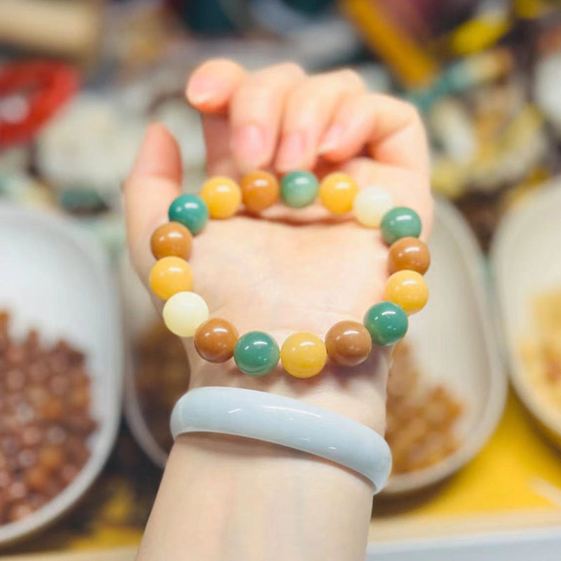 Beads Rhubarb Root Hand Bead Milk Cyan Bracelets