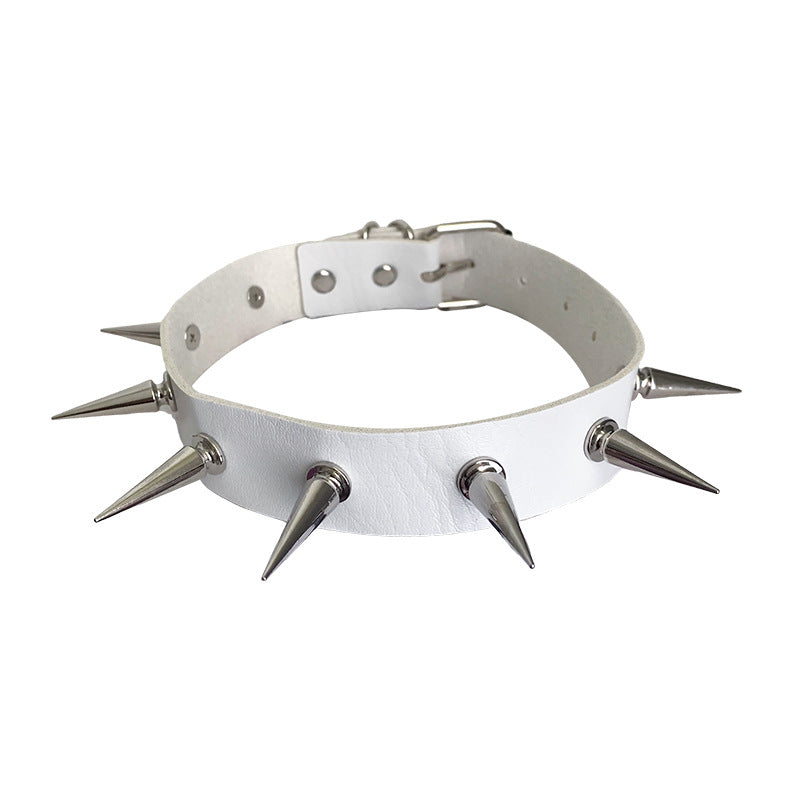 Punk Nightclub Long Pointed Rivet Short Personalized Collar
