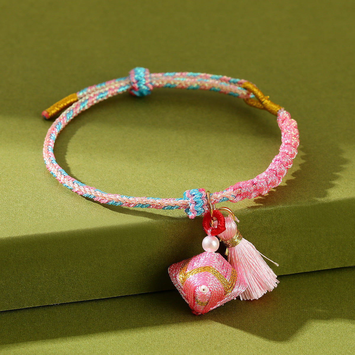 Rope Dragon Boat Festival Carrying Strap Tassel Peach Blossom Knot Bracelet