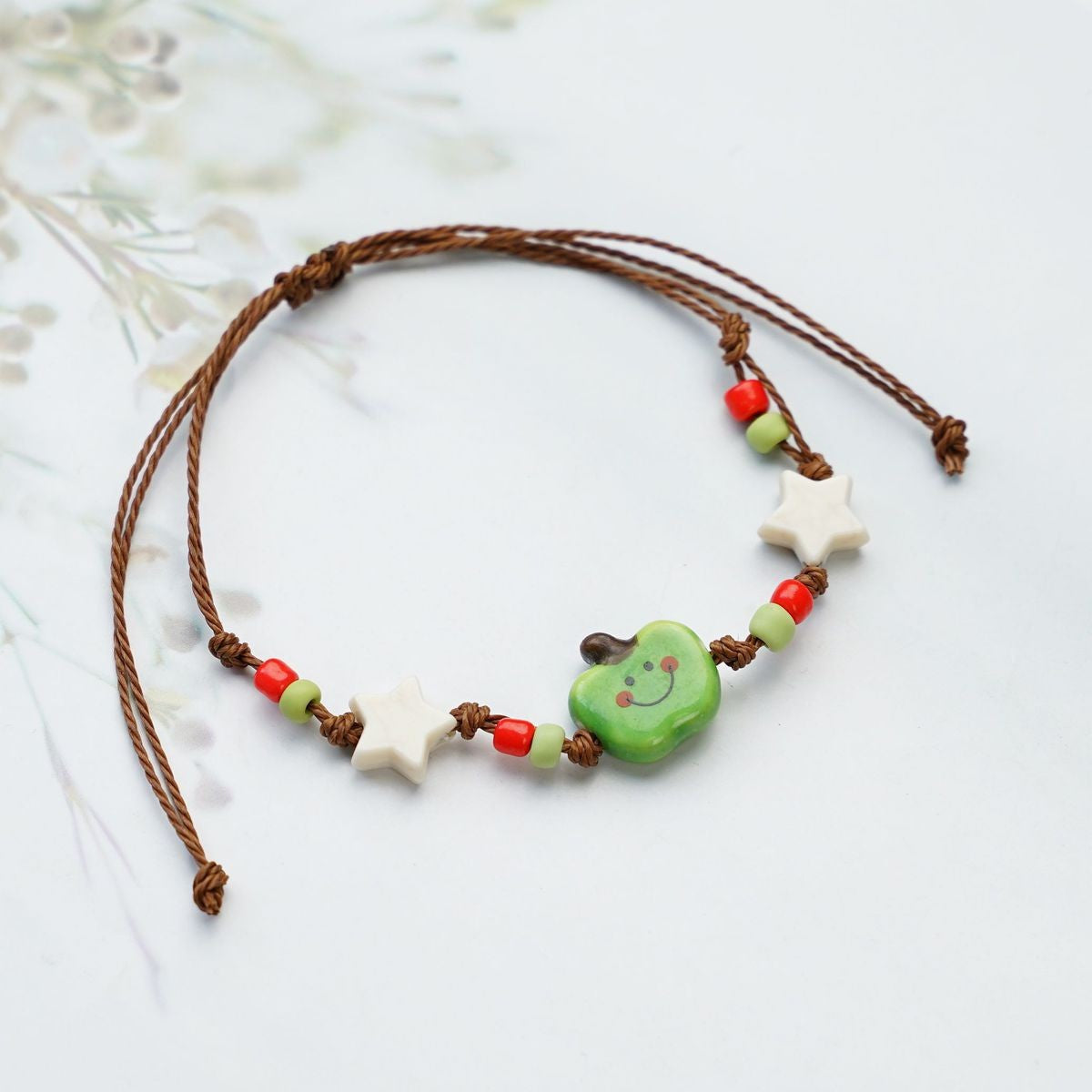 Safe Christmas Ceramic Apple Paradise Couple Bracelets