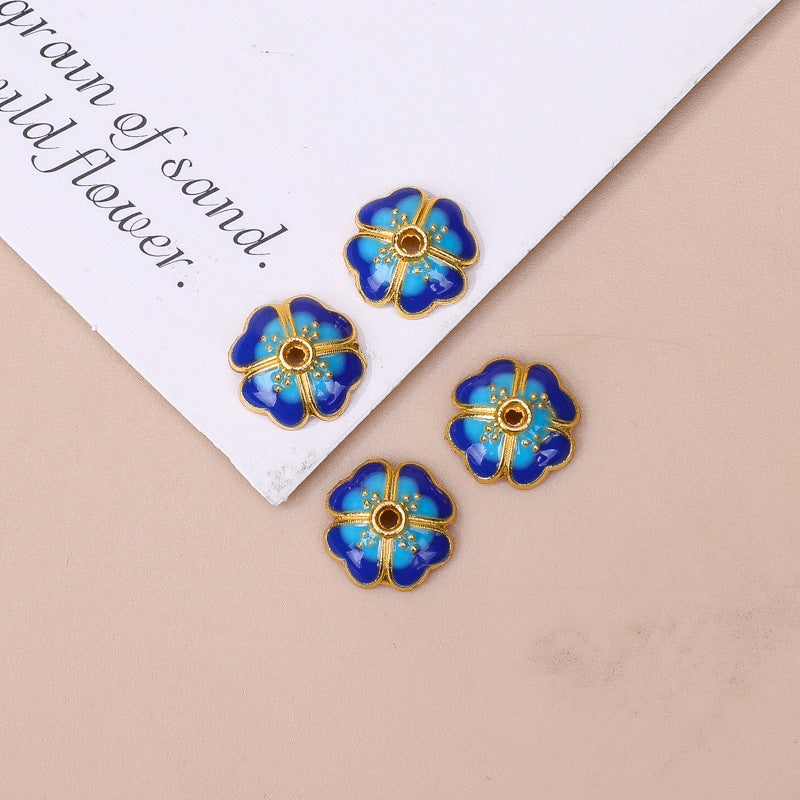 Oil Color Bead Enamel Burnt Blue Jewelry Accessories