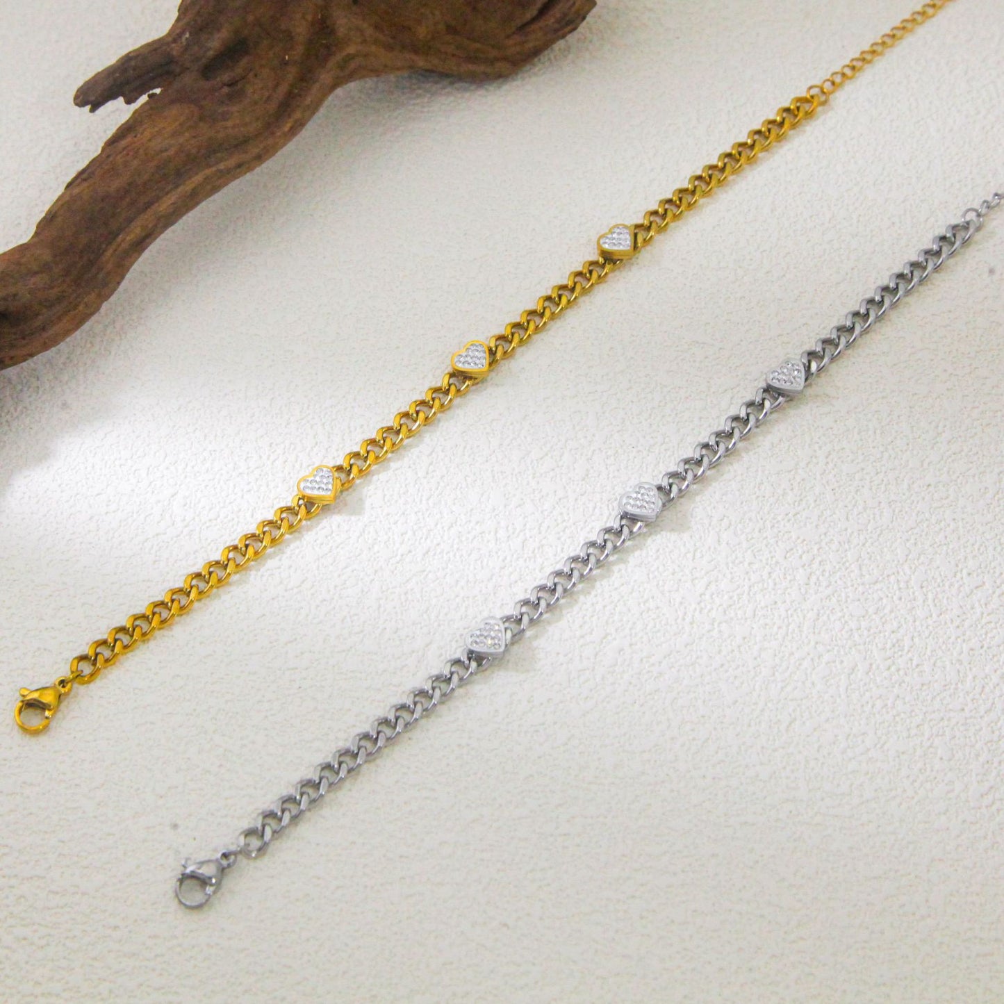 Stainless Steel Titanium No Fading Love Simple Niche Summer Versatile Bracelets