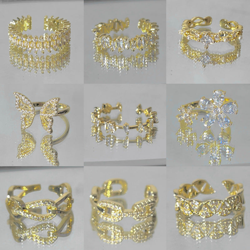 Micro Setting Female Niche High-grade Cold Rings