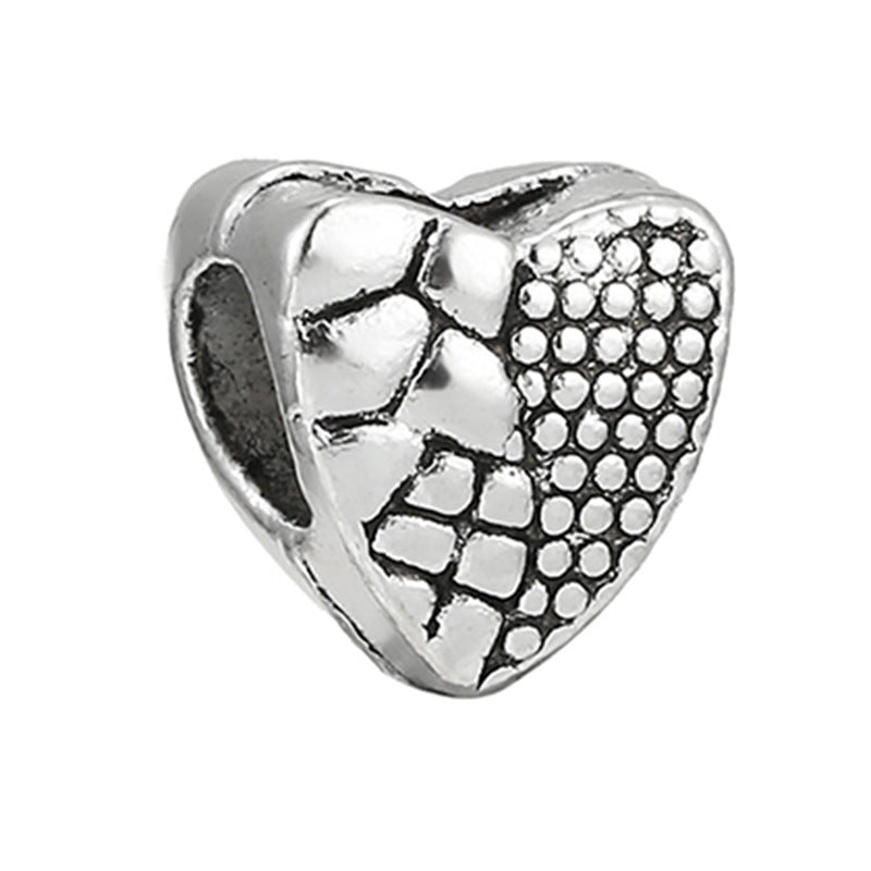Alloy Large Hole Beads Hollowed Heart Shape Jewelry Accessories