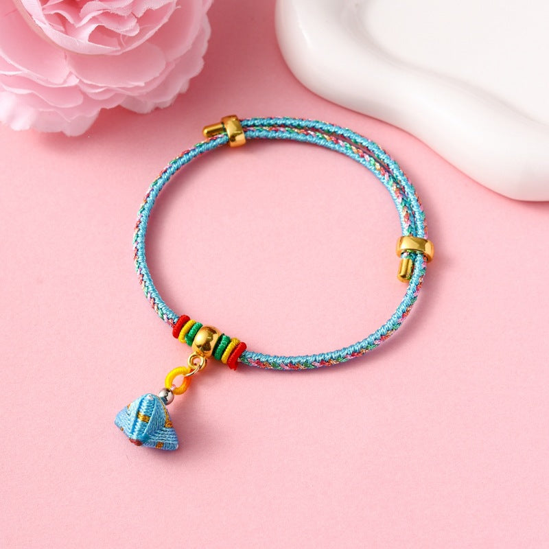 Children's Colorful Braided Rope Wrist String Safe Red Bracelet