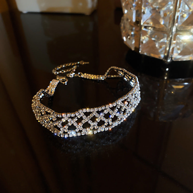 Women's Sexy Rhinestones Clavicle Chain Neck Short Collar