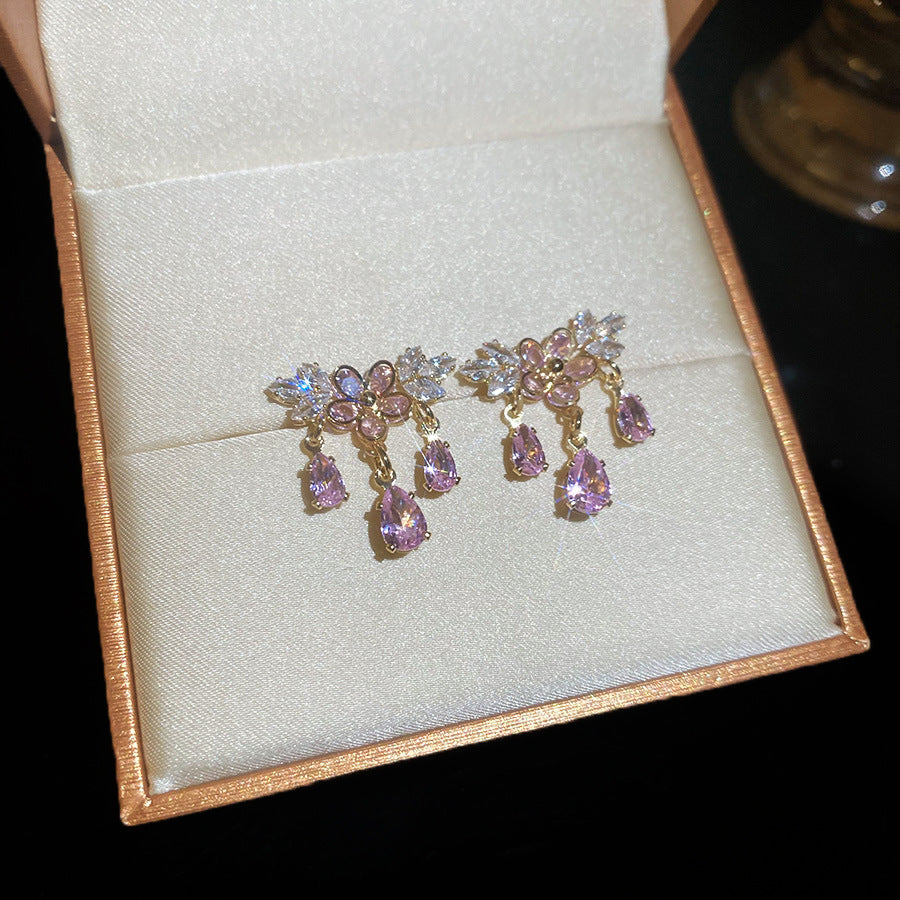 Korean Style Zircon Pearl Cold Simple Elegant Light Luxury Stud Earrings
