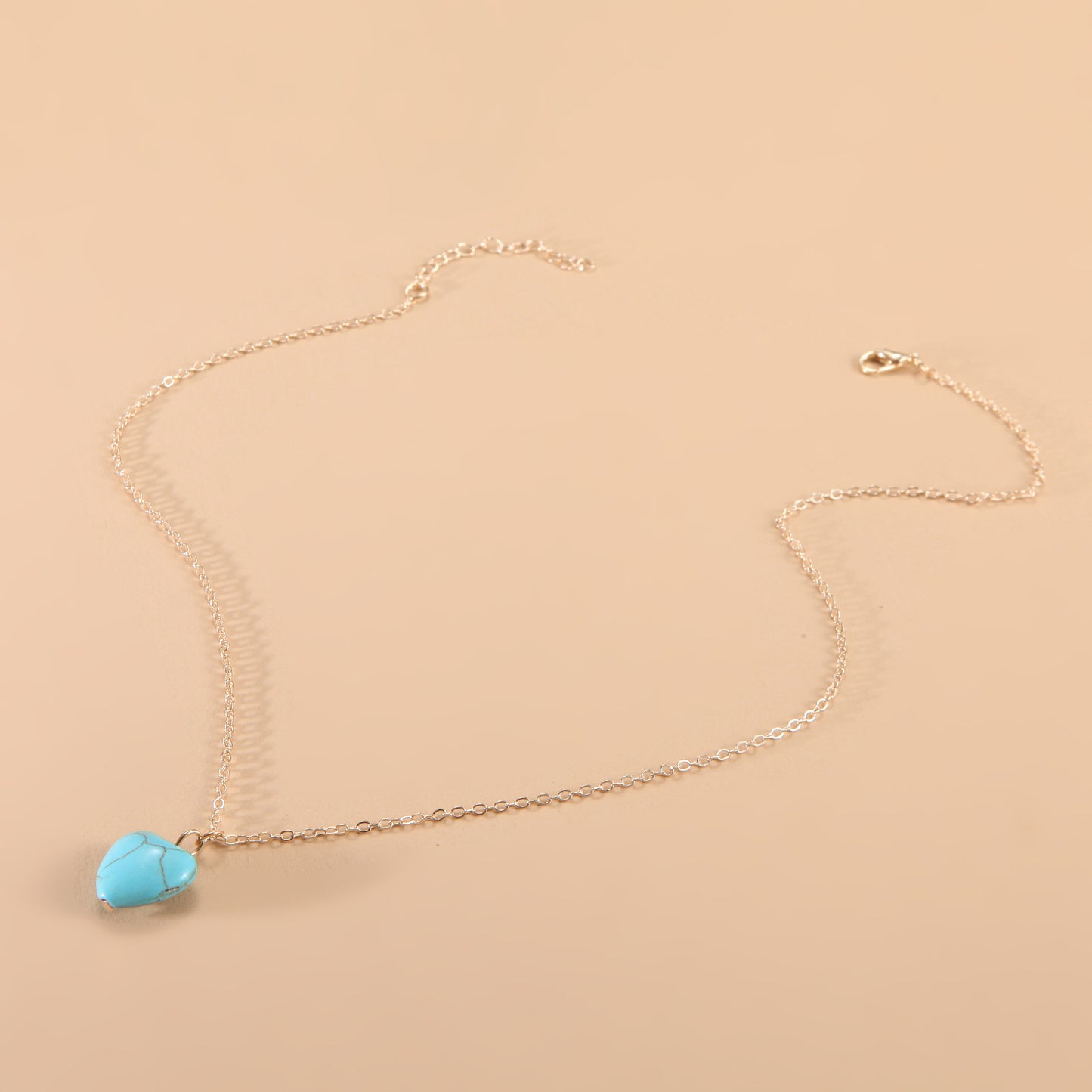Women's Fashion Blue Loving Heart Clothing Sweater Chain Necklaces