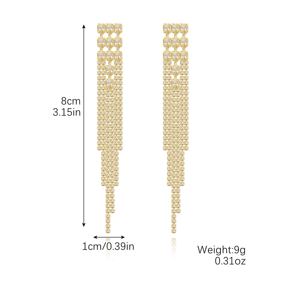 Women's Fringed Zircon Long Refined Rhinestone Exaggerated Design Rings