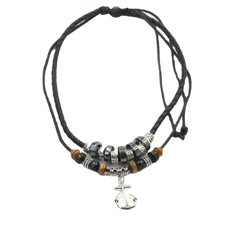 Women's & Men's Boat Anchor Retro Hipster Clavicle Chain Version Couple Necklace
